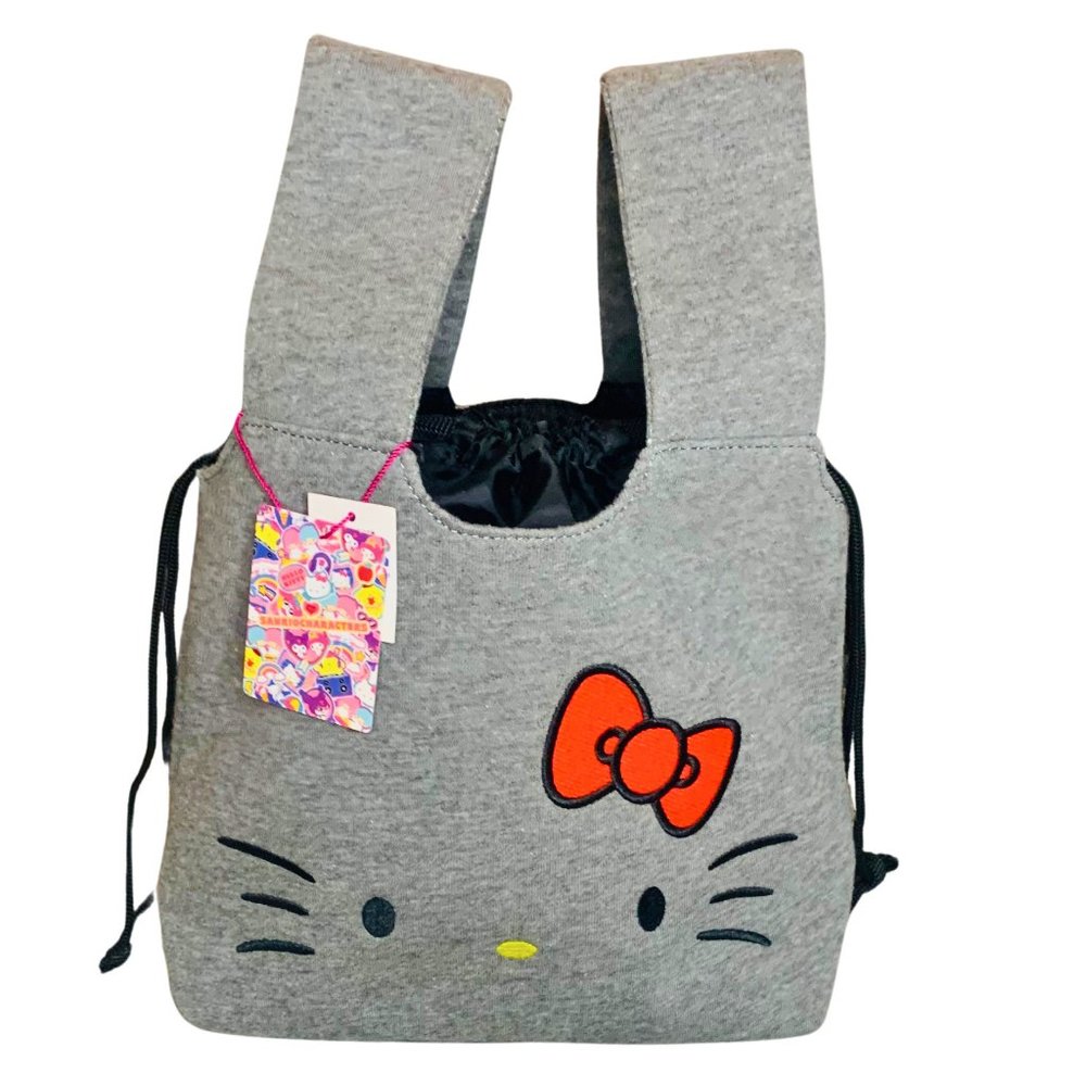 Sanrio Japan Hello Kitty Manufatto Original Embroidered Sweatshirt Tote Handbag